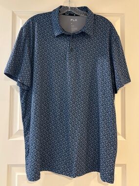 Men’s FLX Blue Short-Sleeve Polo Shirt
